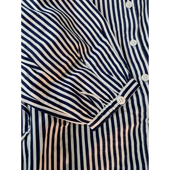 J.Crew Long Amelia Shirtdress Striped Drapey Viscose Twill CF659 Size XS NWT - Picture 7 of 12